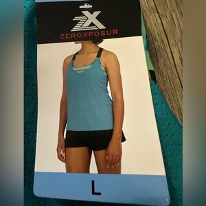 ZeroXposur Teal and Black Women's Swimsuit Top Only